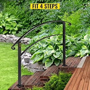 Happybuy Step Handrail Fits Or Steps Matte Black Stair Rail