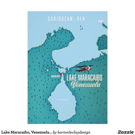 Lake Maracaibo, Venezuela map navigation. Poster | Zazzle | Lake ...