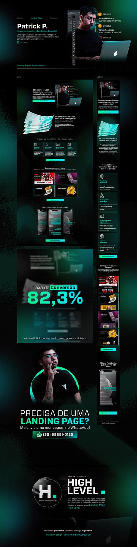 Página de Captura Landing Pages Patrick P on Behance