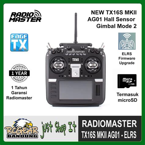 Jual Radiomaster Tx16s Mkii Mark Ii Ag01 Hall Gimbal Radio Transmitter