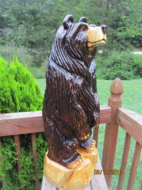 Chainsaw Carving Chainsaw Carved Bear By Gearyscustomcarvings On Etsy