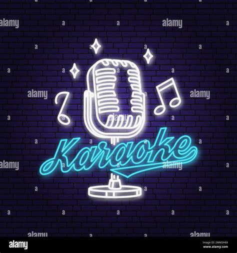 Karaoke Neon Poster Banner Neon Sign Emblem Bright Signboard Light