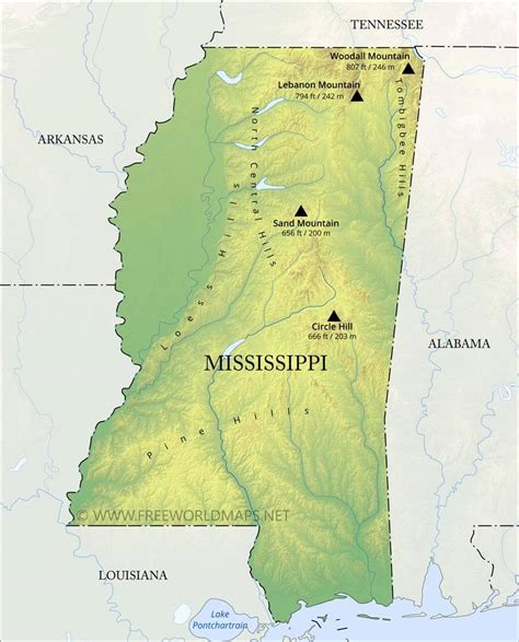 Mississippi River Physical Map