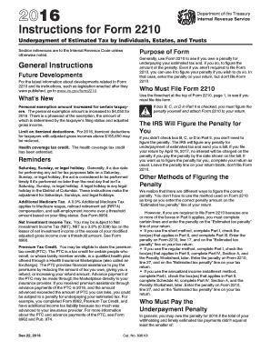 Form 2210 Penality - Fill and Sign Printable Template Online