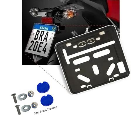 Moldura Placa Mercosul Moto Anti Quebra Cg Titan Fan Universal