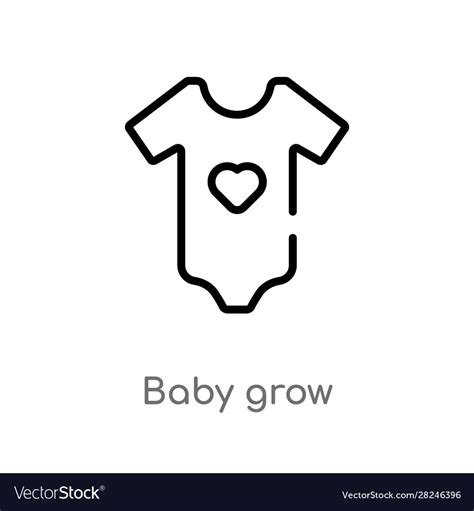 Outline baby grow icon isolated black simple line Vector Image