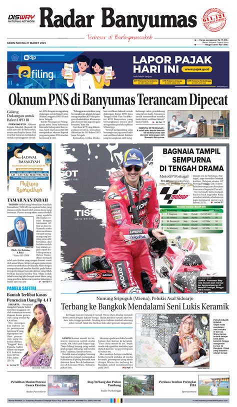 E Paper Senin Pahing Maret Radar Banyumas Digital Edition