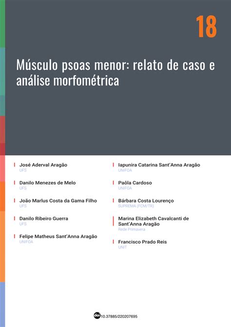 Pdf M Sculo Psoas Menor Relato De Caso E An Lise Morfom Trica