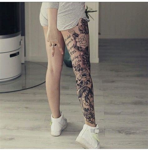 Black And Gray Leg Tattoo Leg Tattoos Women Full Leg Tattoos Leg