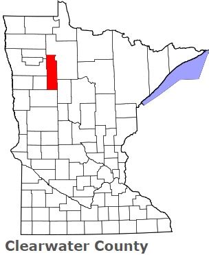 Clearwater County on the map of Minnesota 2023. Cities, roads, borders ...