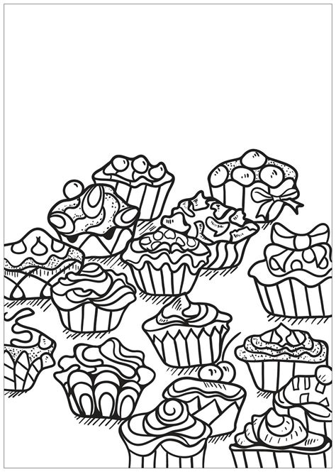 Livre Gratuit Cupcake Cupcakes Et G Teaux Coloriages Difficiles