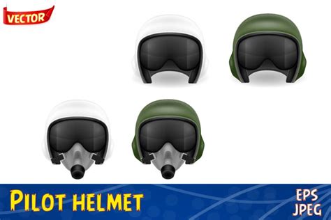 pilot helmet for a fighter or combat helicopter vector