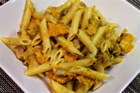 Cook In Dine Out Penne With Sausage Goat Cheese Sage And Butternut Squash