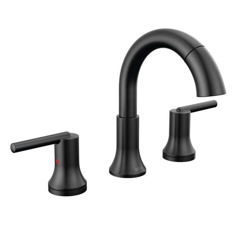 Delta Trinsic In Widespread Double Handle Bathroom Faucet With Pull