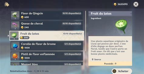 Fruit Du Lotus Genshin Impact O En Trouver Localisations Recettes