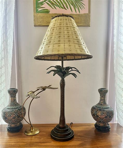 Vintage Fabulous Palm Tree Lamp Handmade Shade Rare Unique - Etsy