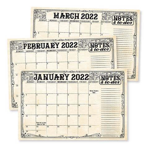 Large Desk Calendar Vintage Calendar Desk Calendars