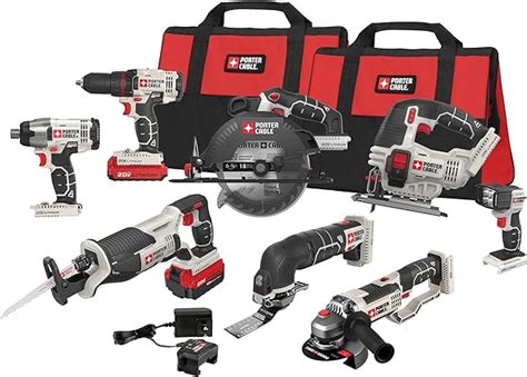 Porter Cable 20v Max Power Tool Combo Kit 6 Tool Cordless Power Tool Set With 2 Batteries And