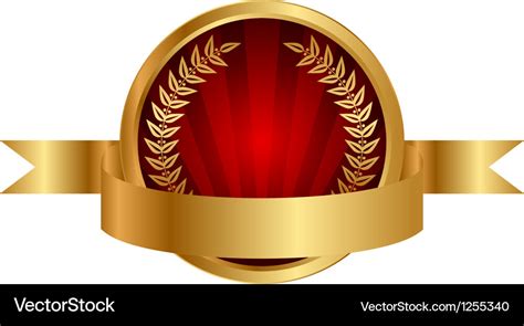 Label and gold ribbon Royalty Free Vector Image