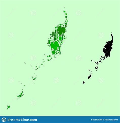 Mapa De Colagem De Vinhos E Uvas Nas Ilhas De Palau Ilustração do Vetor