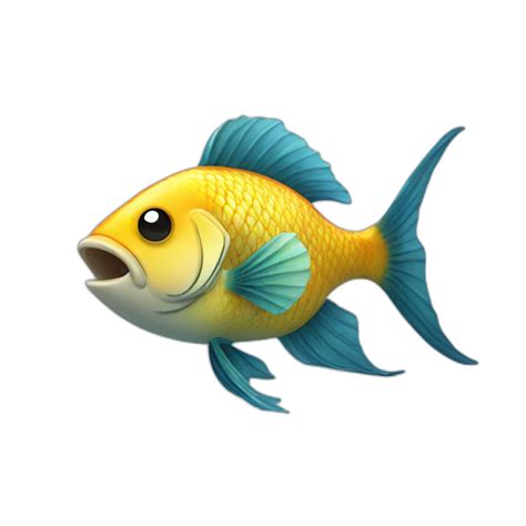 Happy Red Yellow Fish Beautiful 3d Realistic Ai Emoji Generator