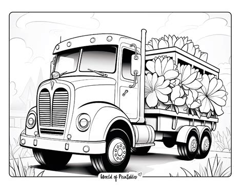 Truck Coloring Pages For Kids & Adults - World of Printables