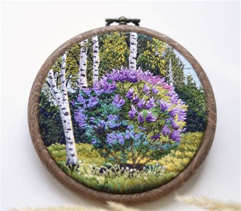 Hand Embroidery Artwork Embroidery Landscape Art Thread Pa Inspire