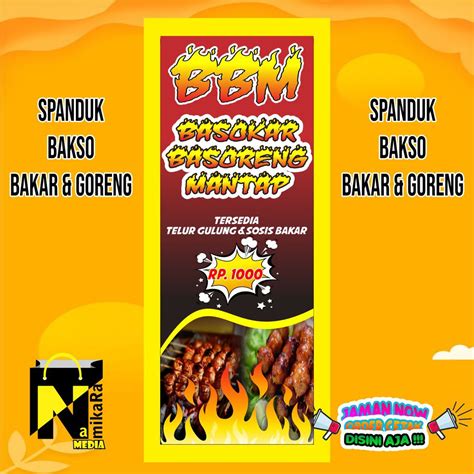 Jual Spanduk Banner Backdrop Spanduk Bakso Bakar dan Goreng / Banner ...