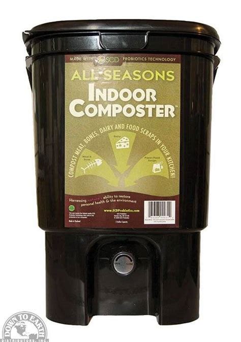 All Seasons Indoor Composter Kit 1 Gallon Black