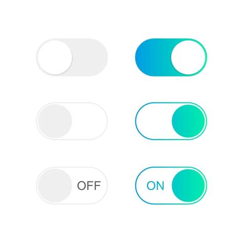 Premium Vector On And Off Toggle Switch Buttons Modern Flat Style