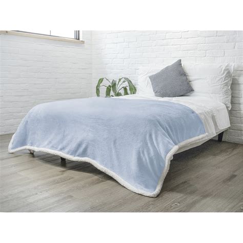 Pavilia Plush Sherpa Fleece Blanket Throw Twin Light Blue Soft