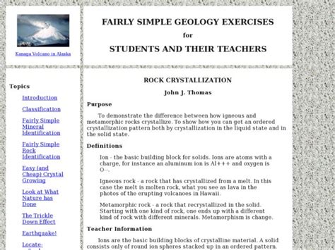 Rock Crystallization Lesson Plan for 4th - 6th Grade | Lesson Planet