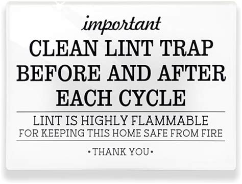 Amazon Maoerzai Please Clean Lint Trap Sign X Inches Laundry