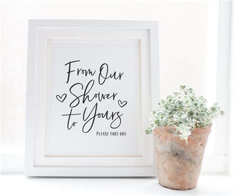 From Our Shower To Yours Sign Printable Favor Table Sign Favors Sign