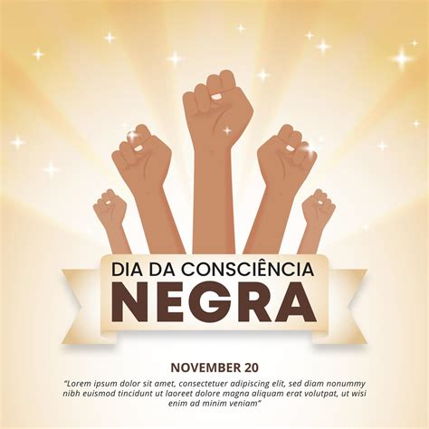 Dia Da Consciencia Negra Ou Fundo Do Dia Da Consciência Negra Com Levantar As Mãos E Luz E