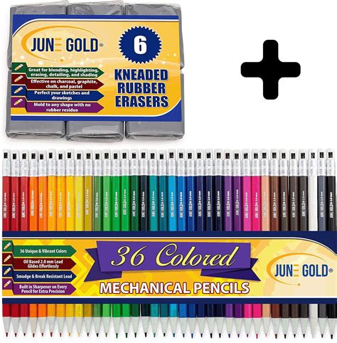 June Gold 36 Uniquely Colored 20 Mm Mechanical Pencils And