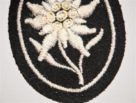 Regimentals German Wwii Waffen Ss Sleeve Edelweiss Insignia