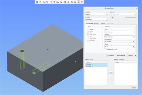 How To Select Holes Of Same Size In A Part Ptc Community