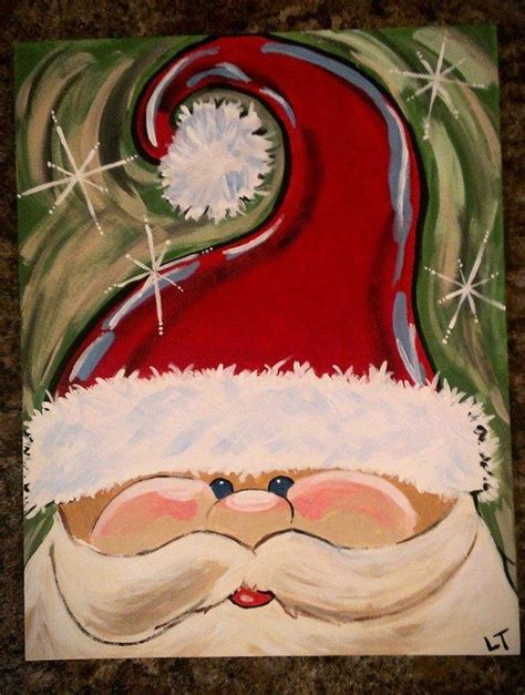 Items Similar To Santa Canvas Painting On Etsy Christmas Paintings On