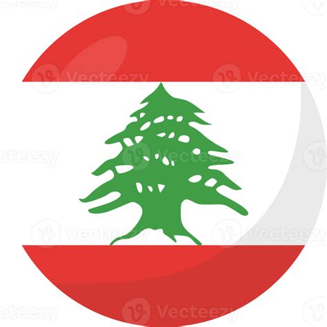 Lebanon flag circle 3D cartoon style. 33136084 PNG