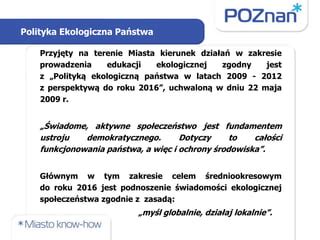 Edukacja Ekologiczna W Poznaniu Ppt