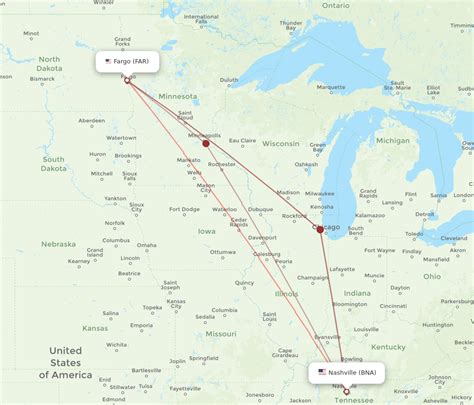 All Flight Routes From Nashville To Fargo BNA To FAR Flight Routes