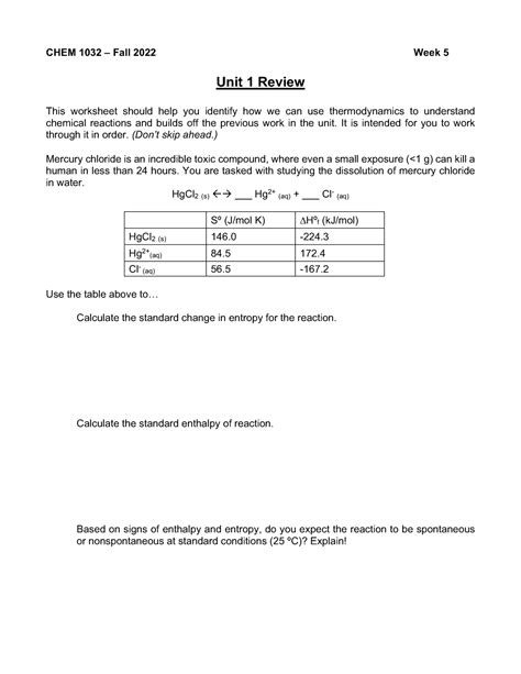 Recitation Worksheet Week 5 Chem 1032 By Dr Cerkez CHEM 1032 Fall