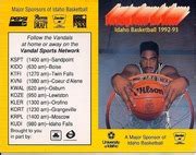 1992-93 University of Idaho Vandals Basketball Team Schedule Moscow ...