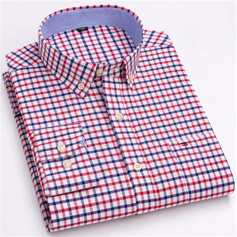 M Nner Vielseitig Casual Karierten Oxford Baumwolle Shirts Einzelne