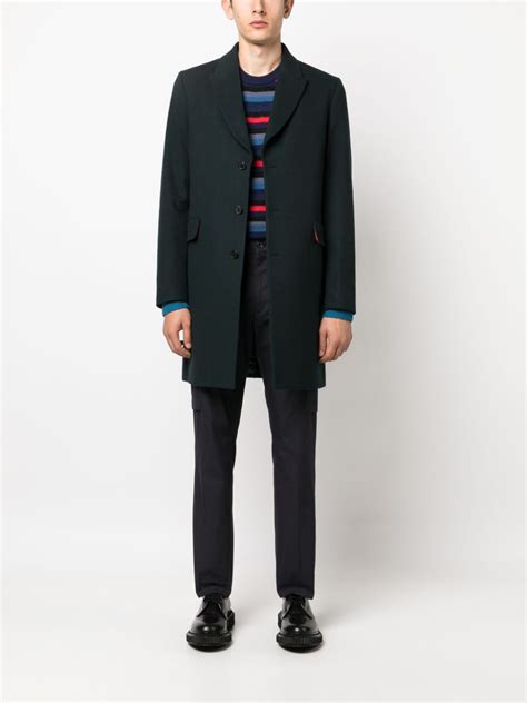 Paul Smith Single Breasted Wool Overcoat Farfetch