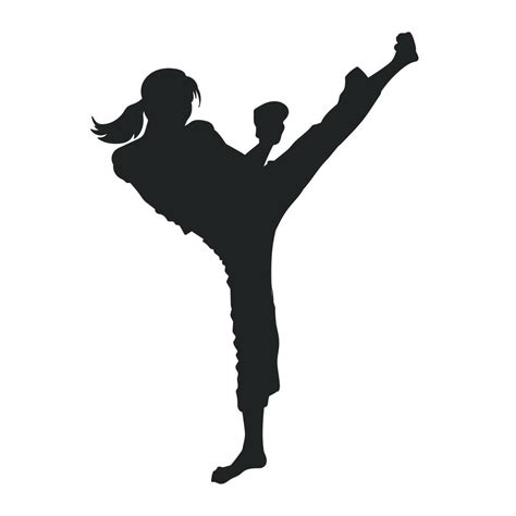 Female Martial Arts Fighter Vector Silhouette 13317767 Vector Art At Vecteezy