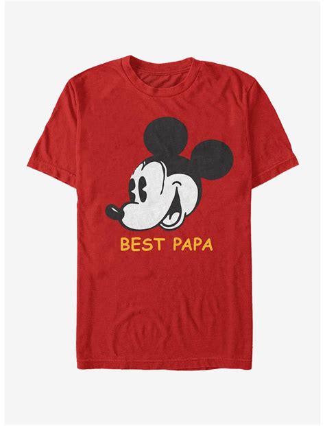 Disney Mickey Mouse Best Papa T Shirt Red Boxlunch