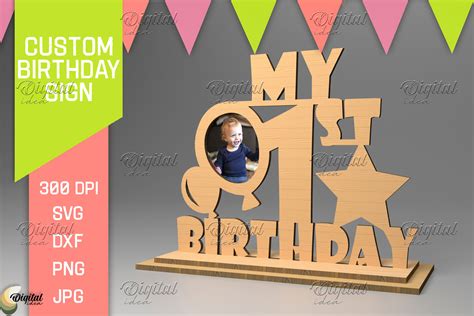 Personalized Birthday Sign. Photo Frame Graphic by Digital Idea ...