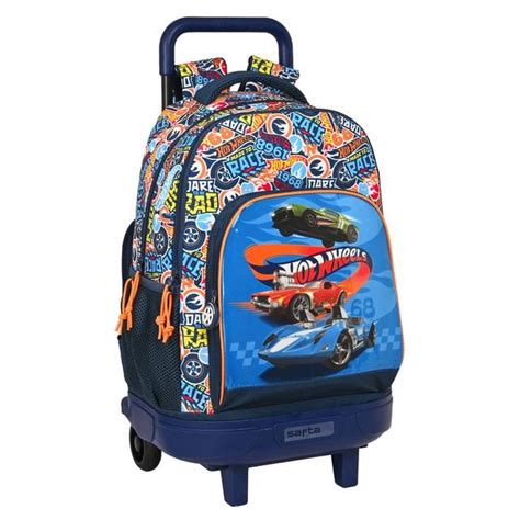 Safta Mochila Grande Con Ruedas Compact Extra Ble Hot Wheels Safta